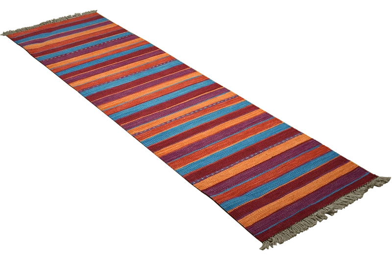 Kelim Gashgai · Handgewebt – Bunt, 198x55 cm