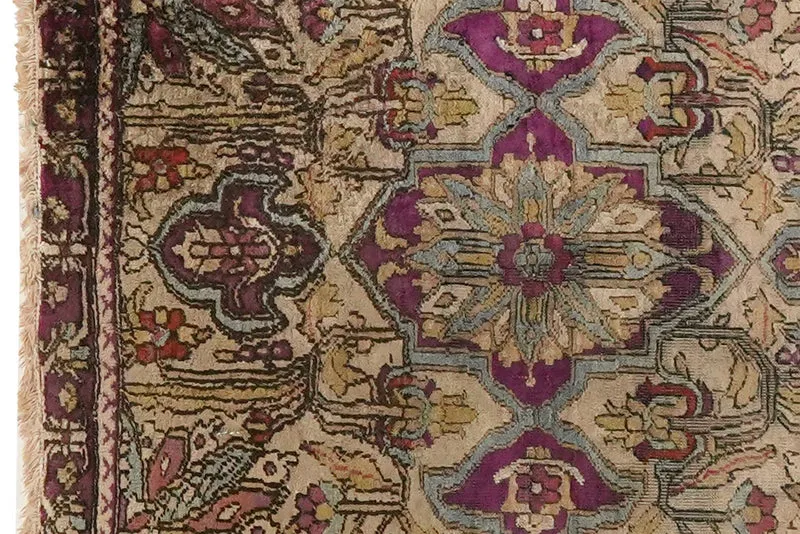 Hereke-Seide · Handgeknüpft – Beige, 51x41 cm