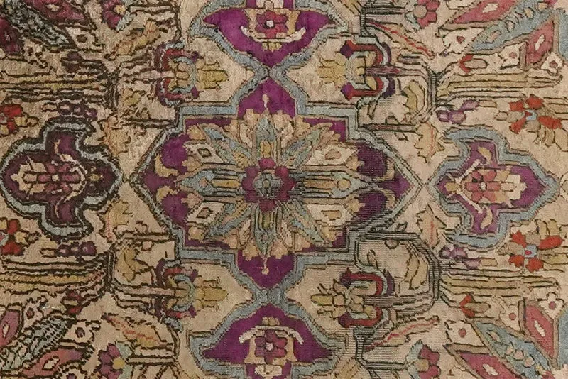 Hereke-Seide · Handgeknüpft – Beige, 51x41 cm