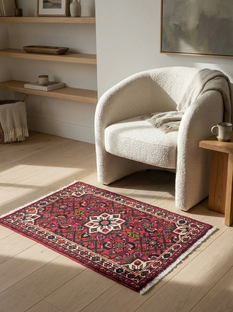 Hosseinabad · Handgeknüpft – Rot, 90x64 cm