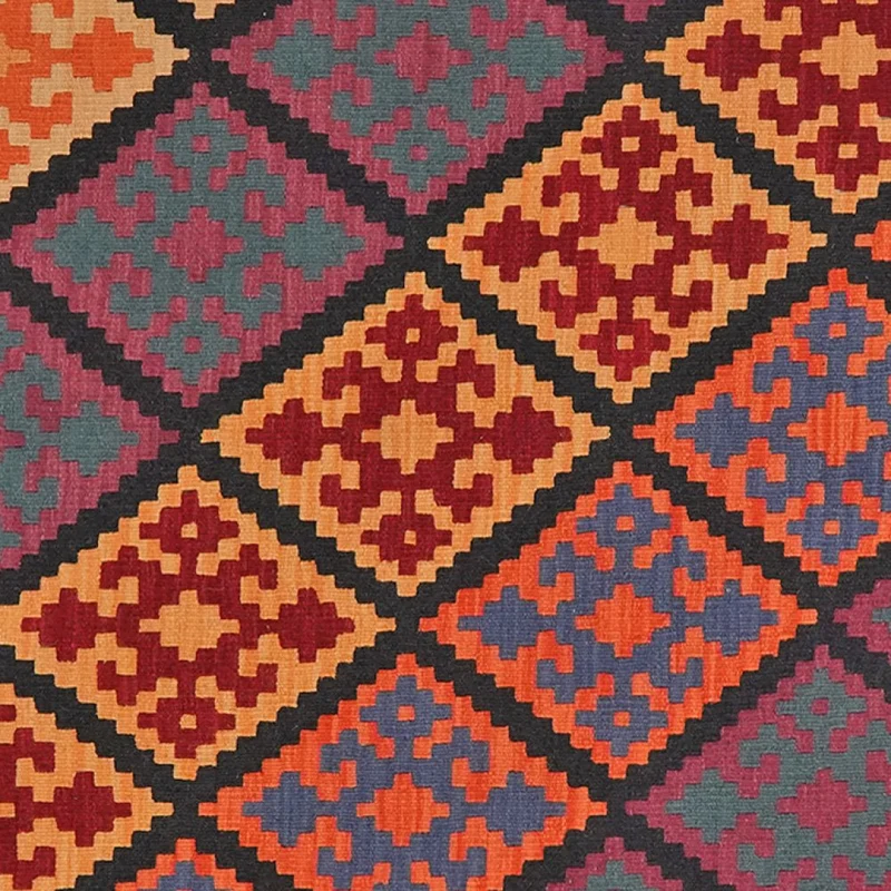 Kelim Gashgai · Handgewebt – Schwarz, 189x126 cm