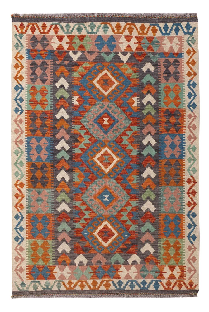 Kelim Maimene Teppich 101x150cm - bunt