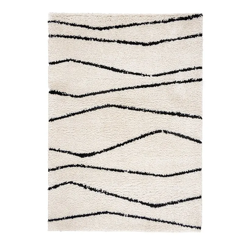 Teppich Hochflor - Grand Wire Creme Schwarz
