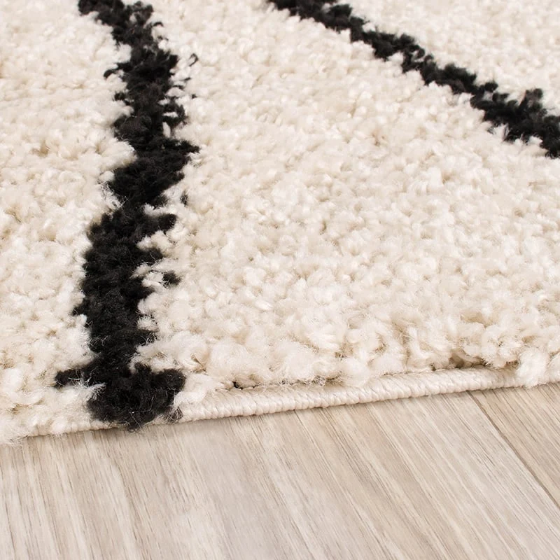 Teppich Hochflor - Grand Wire Creme Schwarz