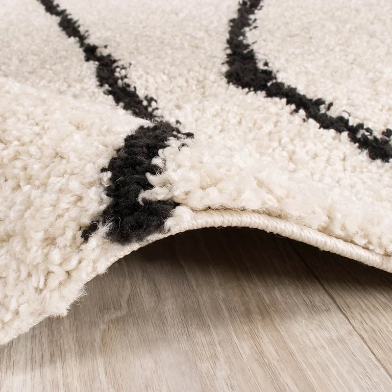 Teppich Hochflor - Grand Wire Creme Schwarz