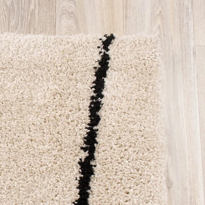 Teppich Hochflor - Grand Wire Creme Schwarz