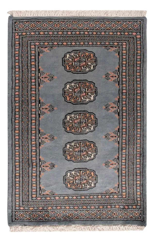 Pakistan Teppich 63x92cm - Orientteppich - hellblau