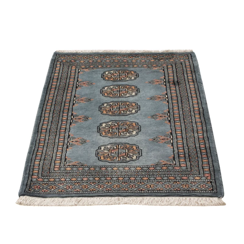 Pakistan Teppich 63x92cm - Orientteppich - hellblau