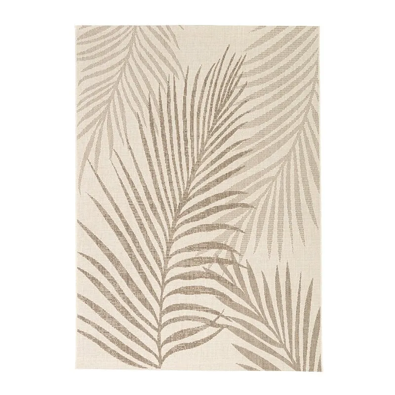 In- & Outdoor Jute Teppich - Nomad Leaves Creme