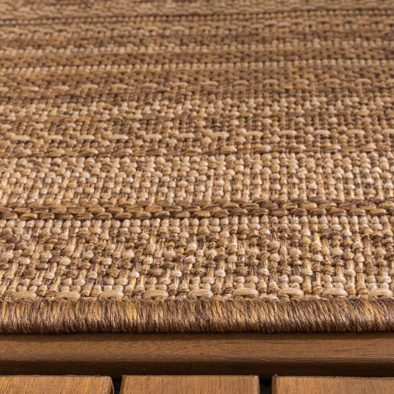 Garten Teppich Jute - Mavi Stripes Creme Braun