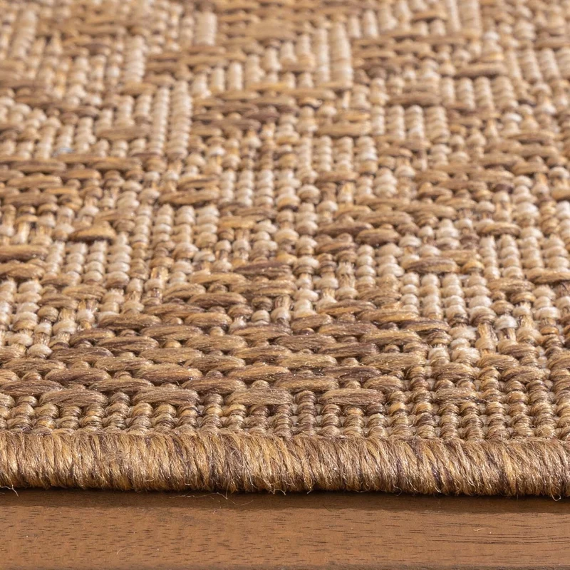 Garten Teppich Jute - Mavi Medaillon Creme Braun