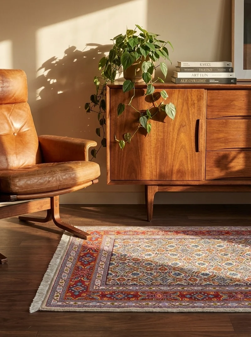 Moud Mahi · Handgeknüpft – Beige, 118x79 cm
