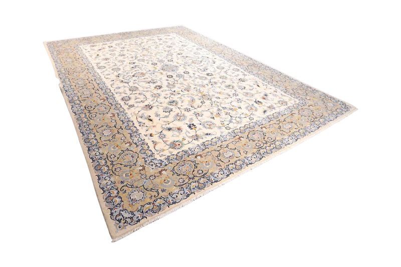 Kashan · Handgeknüpft – Beige, 417x308 cm