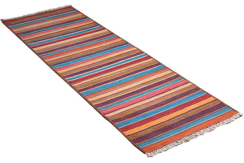 Kelim Gashgai · Handgewebt – Bunt, 196x57 cm