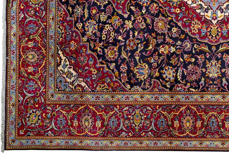 Kashan · Handgeknüpft – Blau, 294x205 cm