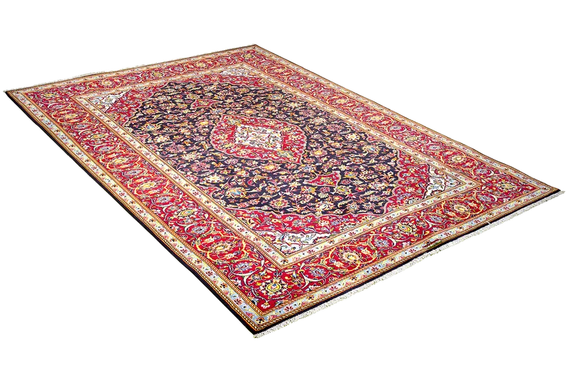 Kashan · Handgeknüpft – Blau, 294x205 cm