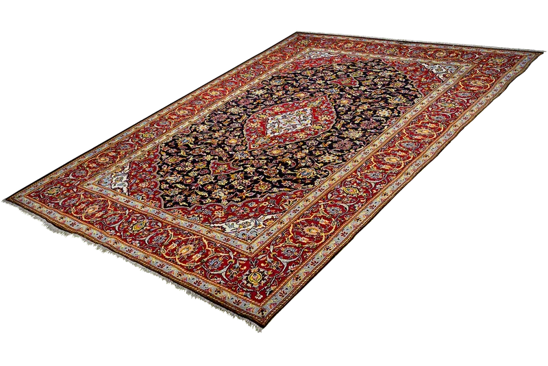 Kashan · Handgeknüpft – Blau, 294x205 cm