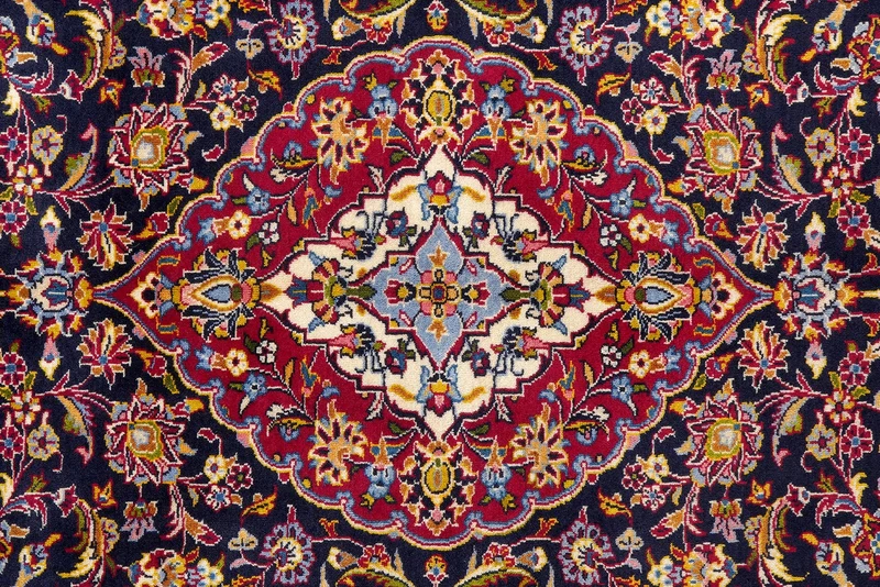 Kashan · Handgeknüpft – Blau, 294x205 cm