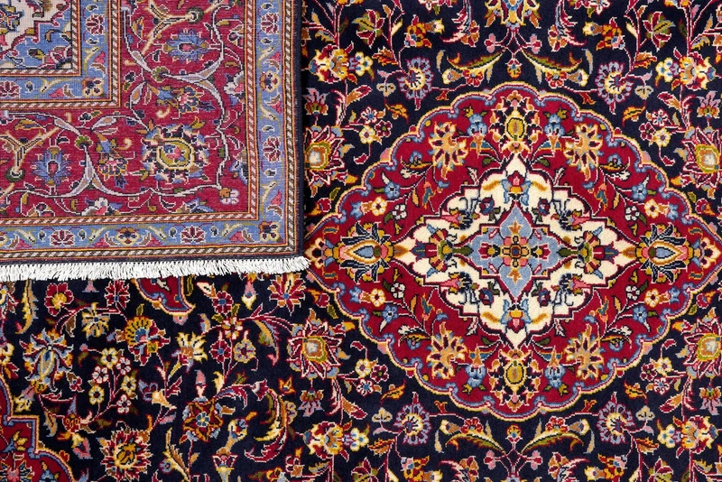 Kashan · Handgeknüpft – Blau, 294x205 cm