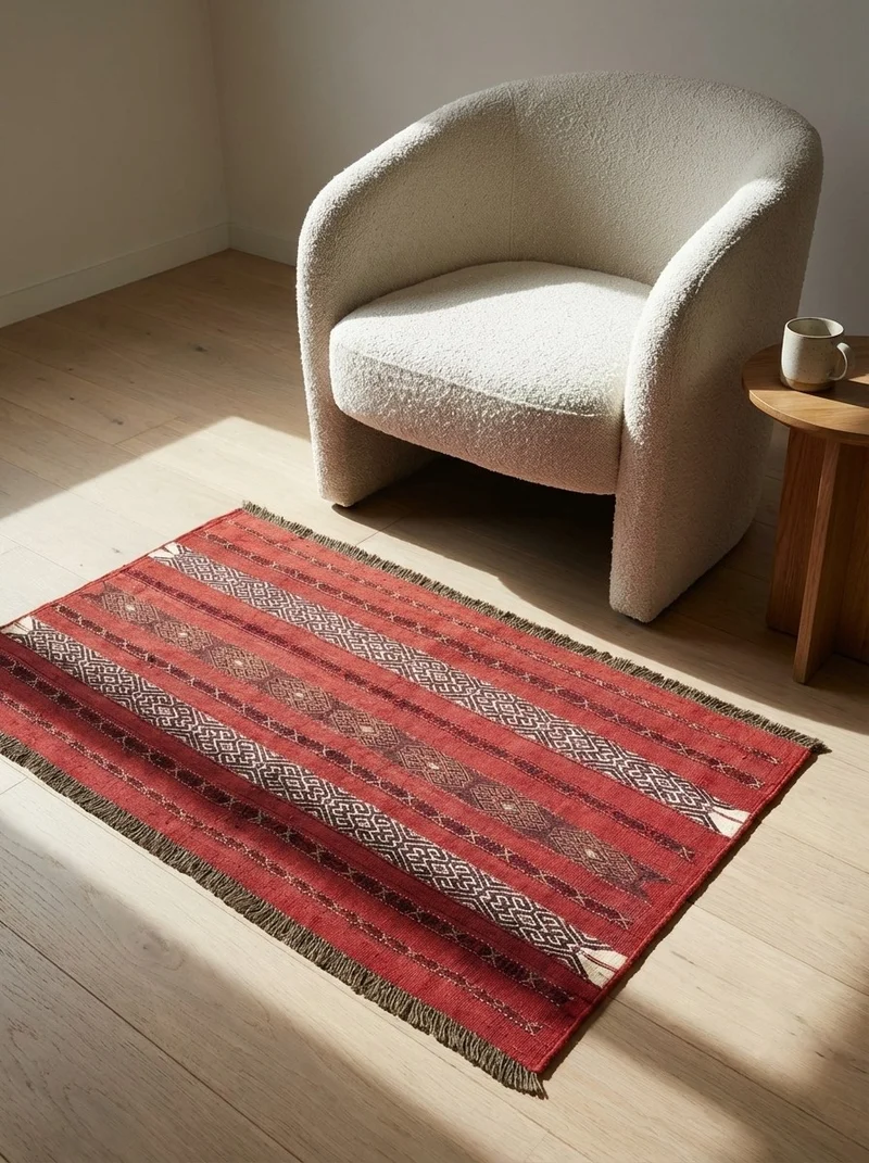 Kelim Belutch · Handgewebt – Rot, 62x108 cm