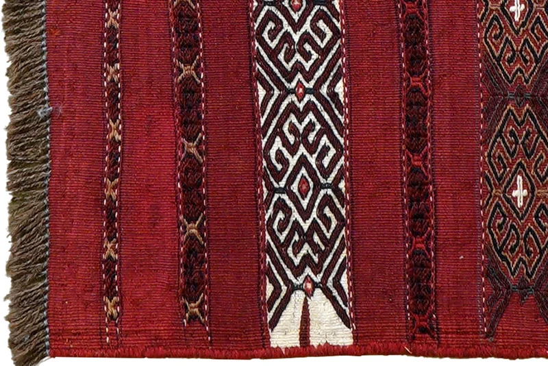 Kelim Belutch · Handgewebt – Rot, 62x108 cm