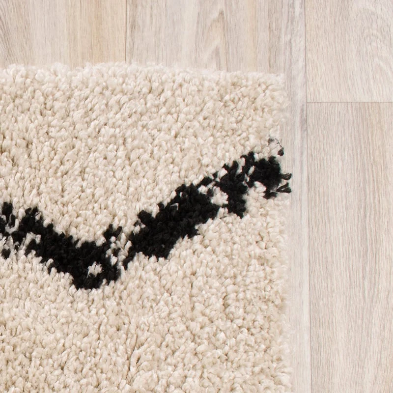Teppich Hochflor - Grand Moves Creme Schwarz
