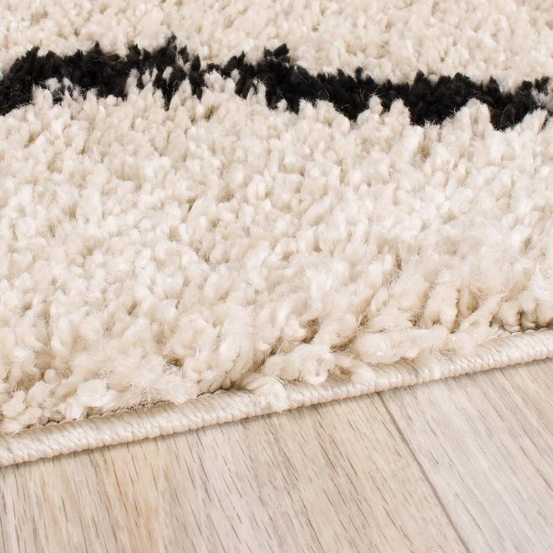 Teppich Hochflor - Grand Moves Creme Schwarz