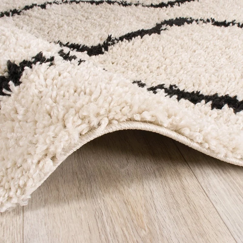 Teppich Hochflor - Grand Moves Creme Schwarz