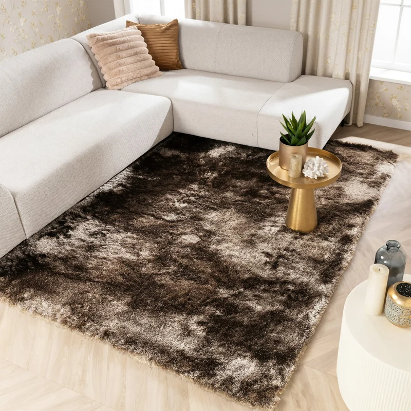 Hochflor Teppich - Glorious Silber Grau