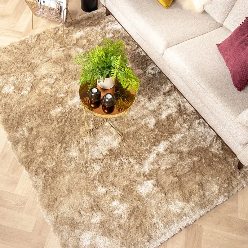 Hochflor Teppich - Glorious Champagner Creme