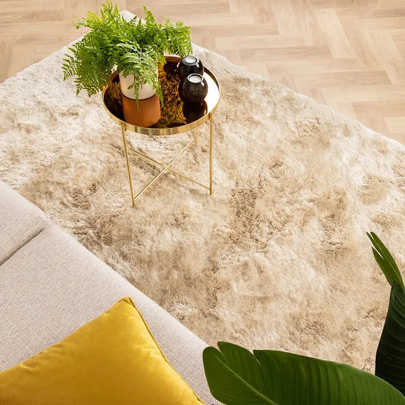 Hochflor Teppich - Glorious Champagner Creme