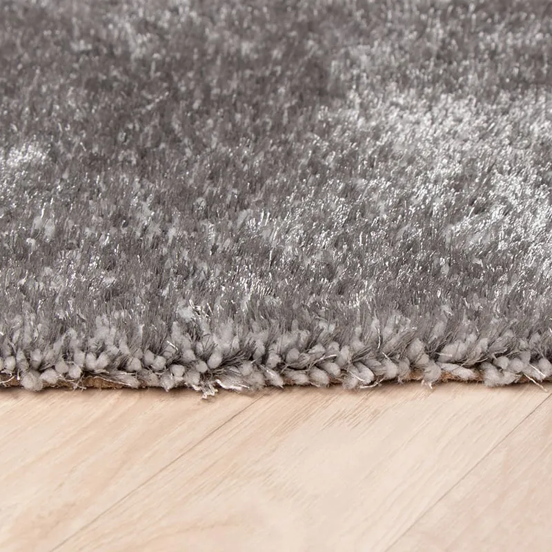 Hochflor Teppich - Glazy Hellgrau