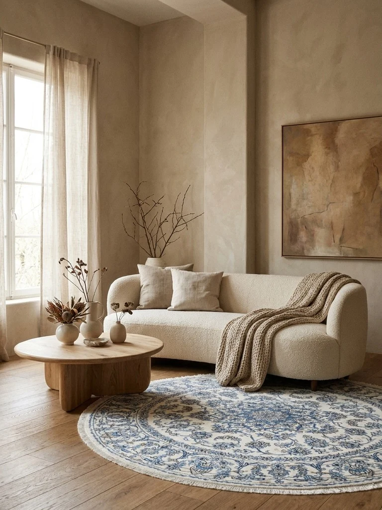 Nain 12La · Handgeknüpft – Beige, 198x198 cm