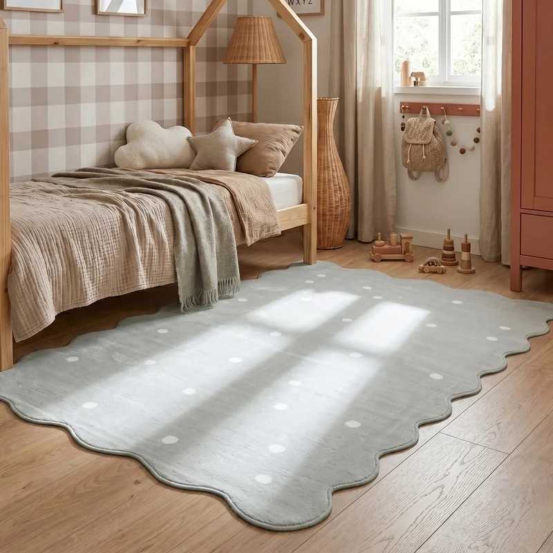 Teppich Kinderzimmer - Cloudy Dots Minze