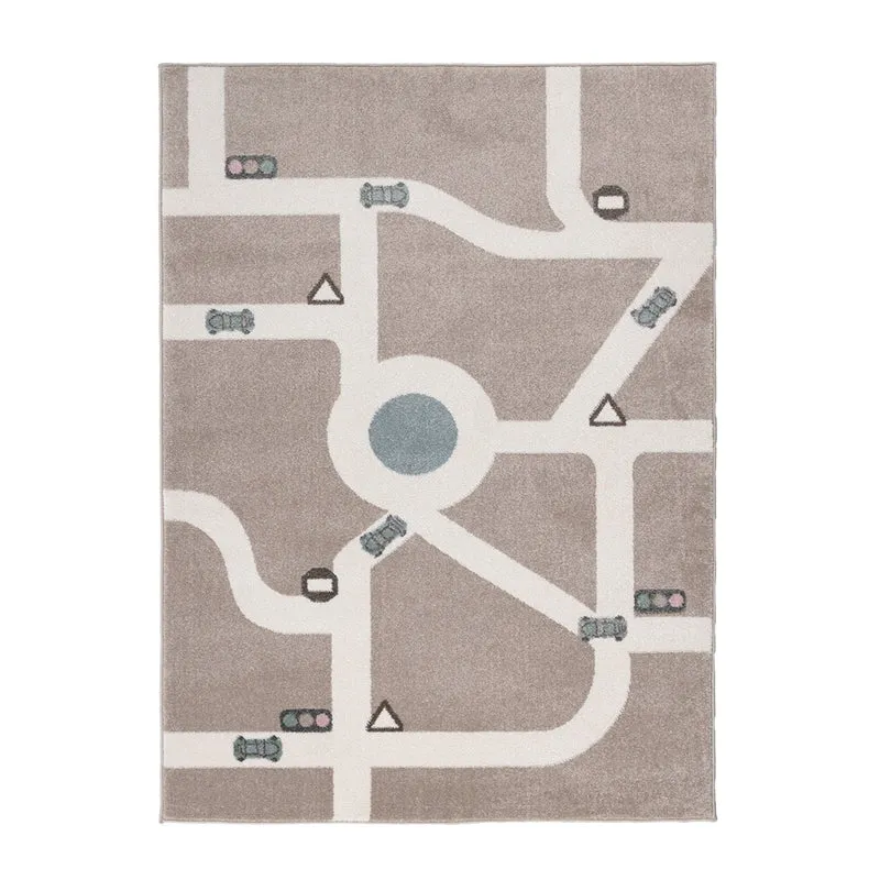 Teppich Kinderzimmer - Bowie Autobahn Taupe