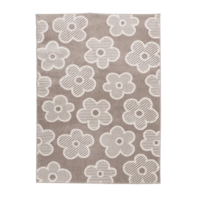Teppich Kinderzimmer - Bowie Blume Taupe
