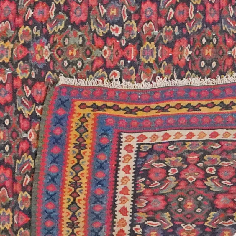 Kelim Bidjar · Handgewebt – Blau, 498x184 cm