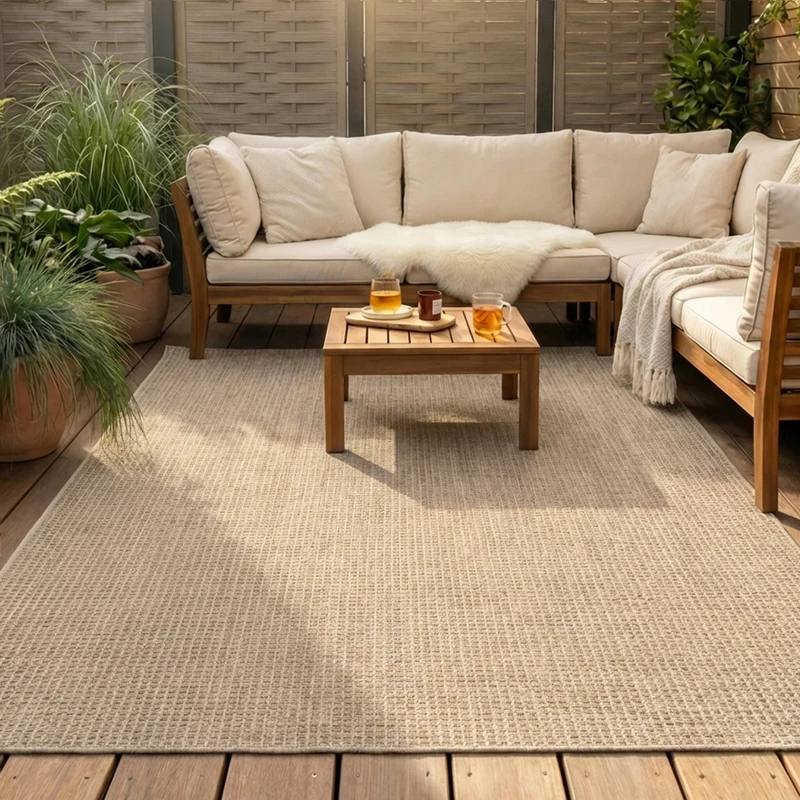 In- & Outdoor Jute Teppich - Fora Melange Natural
