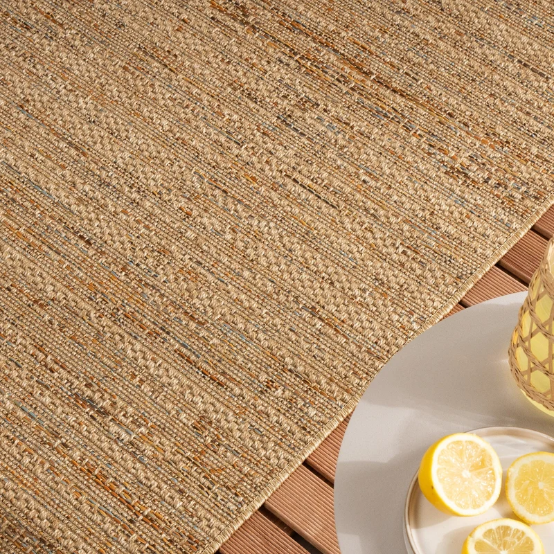 In- & Outdoor Jute Teppich - Daisy Lines Bunt