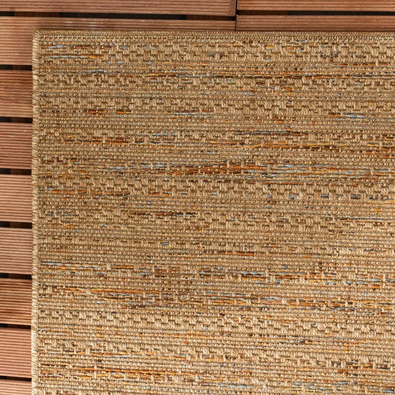 In- & Outdoor Jute Teppich - Daisy Lines Bunt