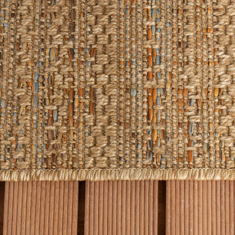 In- & Outdoor Jute Teppich - Daisy Lines Bunt