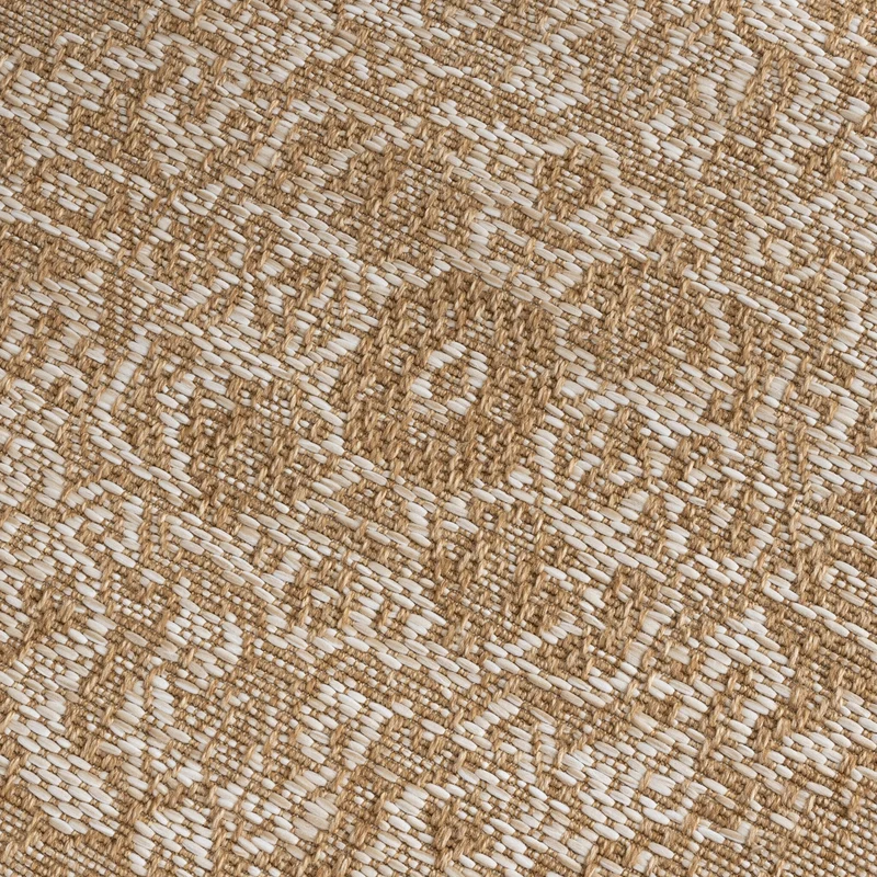 In- & Outdoor Jute Teppich - Daisy Medaillon Weiß