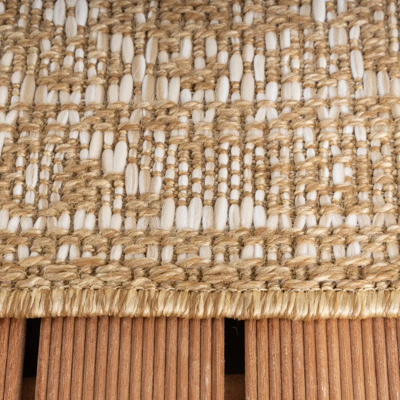 In- & Outdoor Jute Teppich - Daisy Medaillon Weiß
