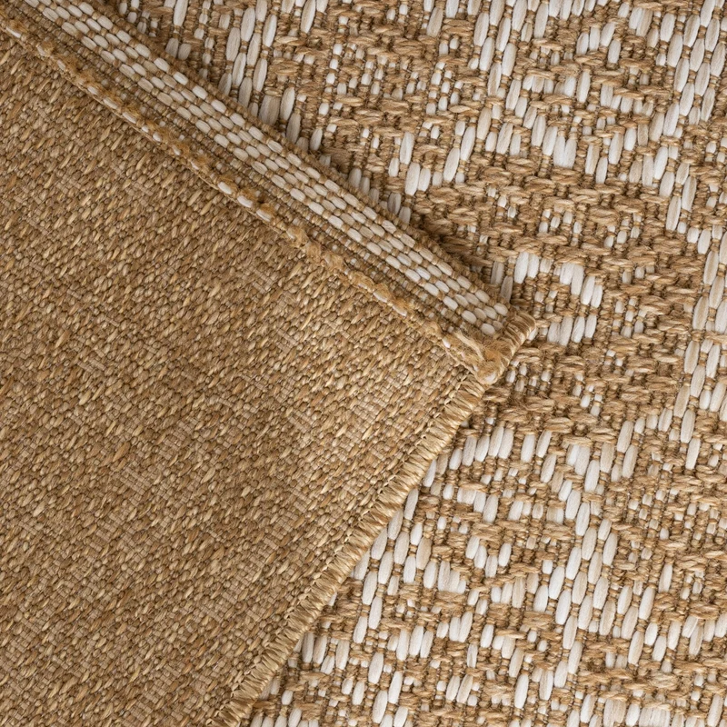 In- & Outdoor Jute Teppich - Daisy Medaillon Weiß