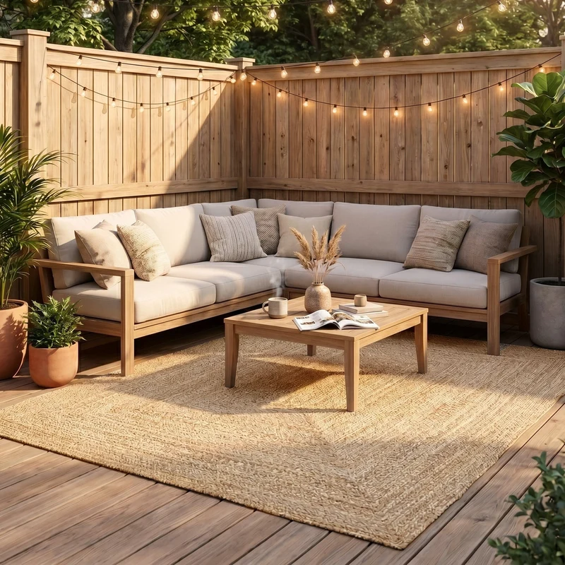 In- & Outdoor Jute Teppich - Bali Braun