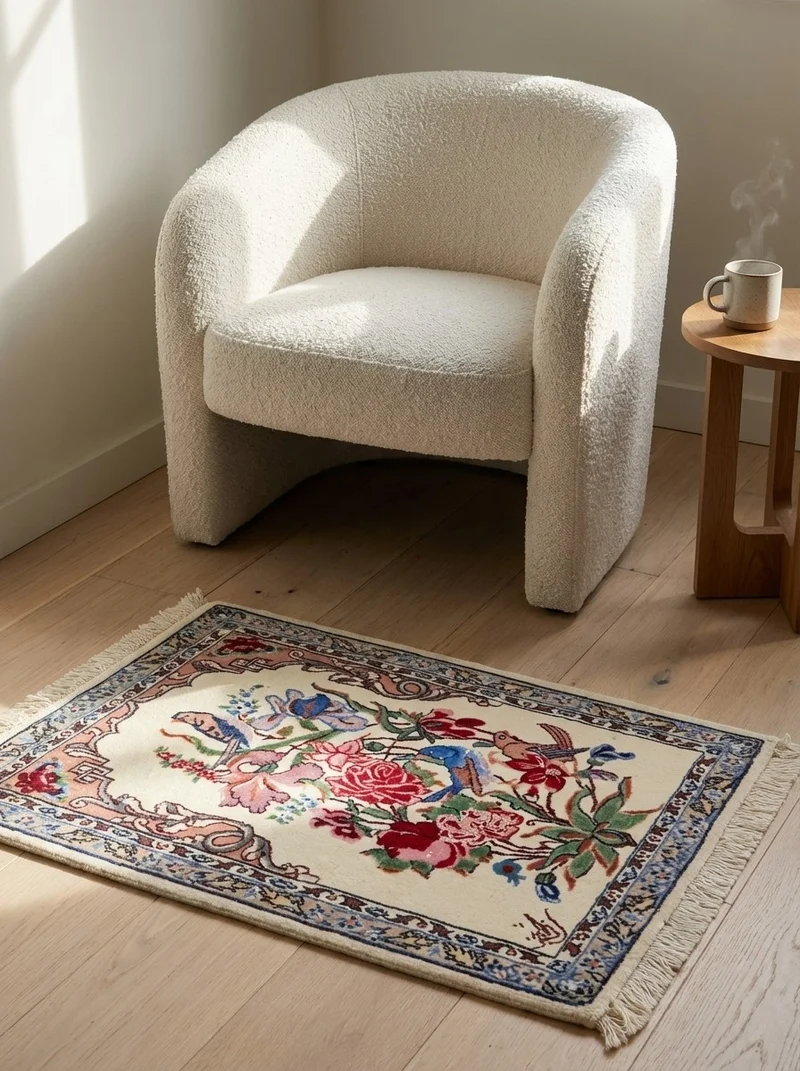 Isfahan · Handgeknüpft – Beige, 52x39 cm