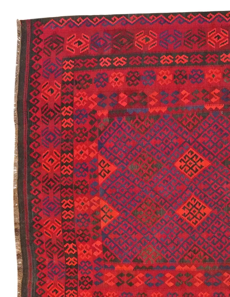 Kelim Gashgai Old · Handgewebt – Rot, 321x209 cm