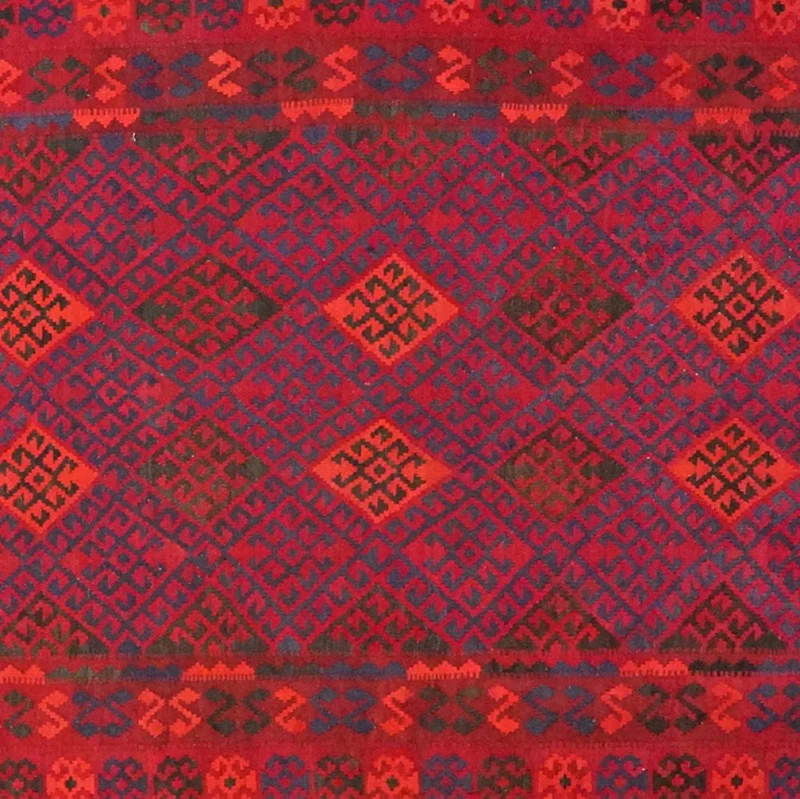 Kelim Gashgai Old · Handgewebt – Rot, 321x209 cm