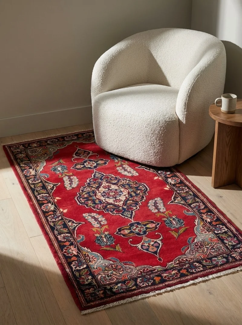 Kashan · Handgeknüpft – Rot, 127x66 cm