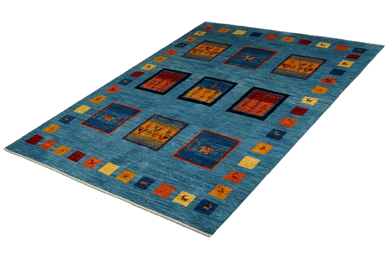 Rizbaf · Handgeknüpft – Blau, 204x150 cm